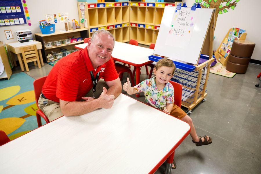 Mr. Byrd and Pre-K Student